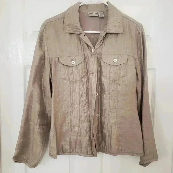 Chico's Gold Jacket - Picture 1 of 5